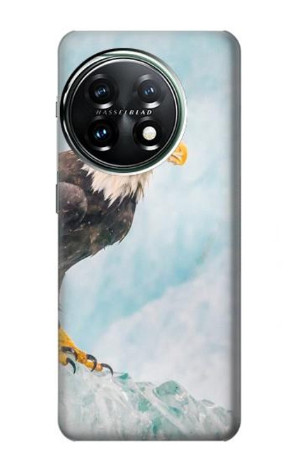 W3843 Bald Eagle On Ice Hülle Schutzhülle Taschen und Leder Flip für OnePlus 11