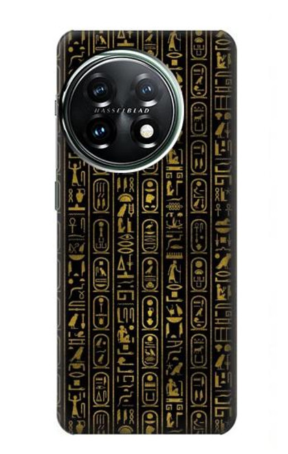 W3869 Ancient Egyptian Hieroglyphic Hülle Schutzhülle Taschen und Leder Flip für OnePlus 11