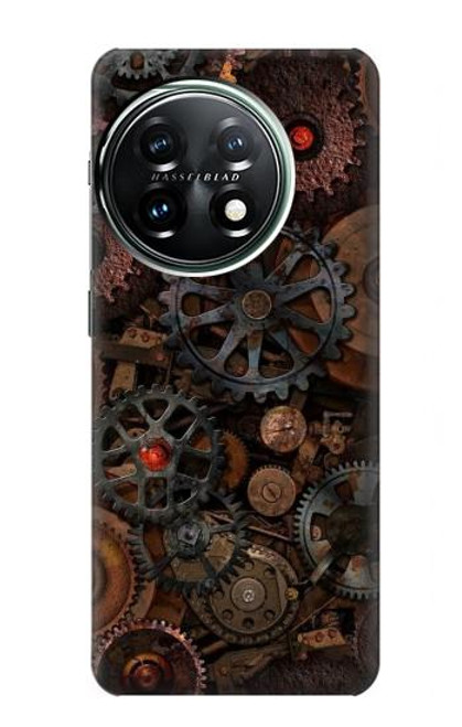 W3884 Steampunk Mechanical Gears Hülle Schutzhülle Taschen und Leder Flip für OnePlus 11