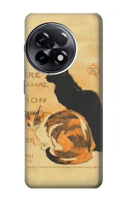 W3229 Vintage Cat Poster Hülle Schutzhülle Taschen und Leder Flip für OnePlus 11R