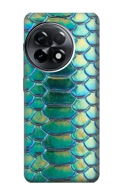 W3414 Green Snake Scale Graphic Print Hülle Schutzhülle Taschen und Leder Flip für OnePlus 11R