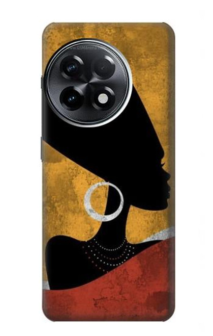W3453 African Queen Nefertiti Silhouette Hülle Schutzhülle Taschen und Leder Flip für OnePlus 11R