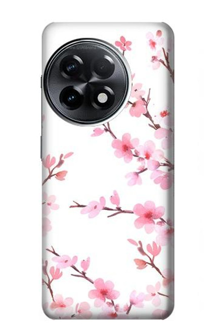 W3707 Pink Cherry Blossom Spring Flower Hülle Schutzhülle Taschen und Leder Flip für OnePlus 11R