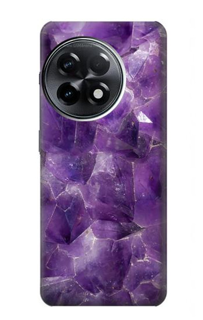 W3713 Purple Quartz Amethyst Graphic Printed Hülle Schutzhülle Taschen und Leder Flip für OnePlus 11R