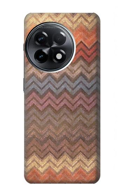 W3752 Zigzag Fabric Pattern Graphic Printed Hülle Schutzhülle Taschen und Leder Flip für OnePlus 11R