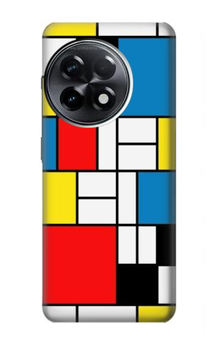 W3814 Piet Mondrian Line Art Composition Hülle Schutzhülle Taschen und Leder Flip für OnePlus 11R