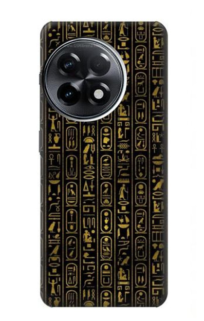 W3869 Ancient Egyptian Hieroglyphic Hülle Schutzhülle Taschen und Leder Flip für OnePlus 11R