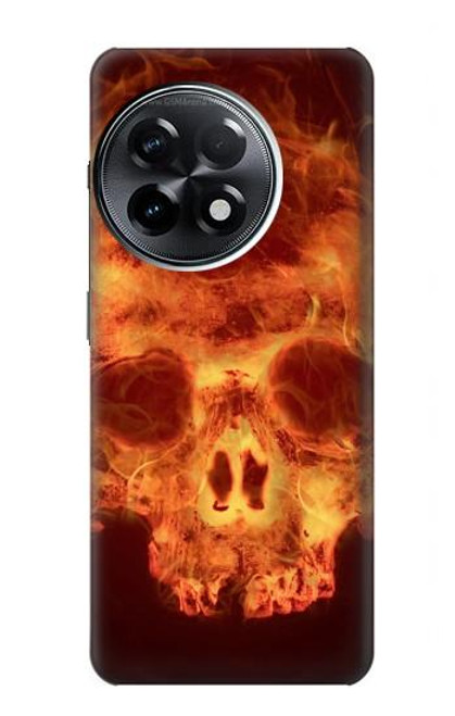 W3881 Fire Skull Hülle Schutzhülle Taschen und Leder Flip für OnePlus 11R