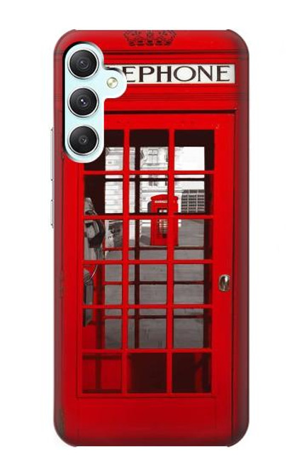 W0058 British Red Telephone Box Hülle Schutzhülle Taschen und Leder Flip für Samsung Galaxy A34 5G