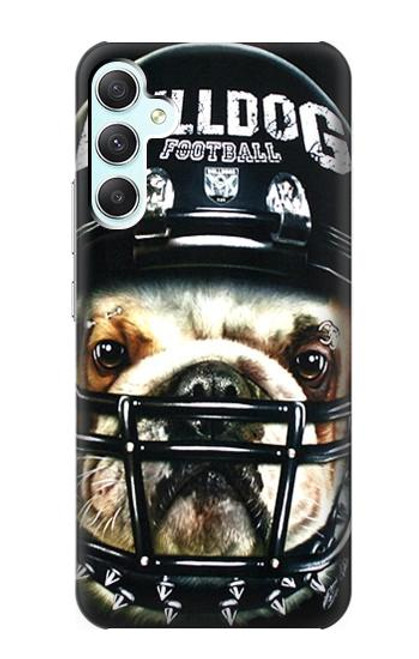 W0098 Bulldog American Football Hülle Schutzhülle Taschen und Leder Flip für Samsung Galaxy A34 5G