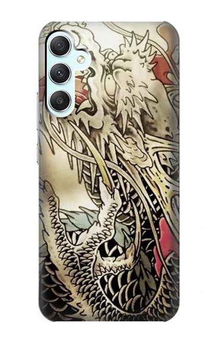 W0122 Yakuza Tattoo Hülle Schutzhülle Taschen und Leder Flip für Samsung Galaxy A34 5G