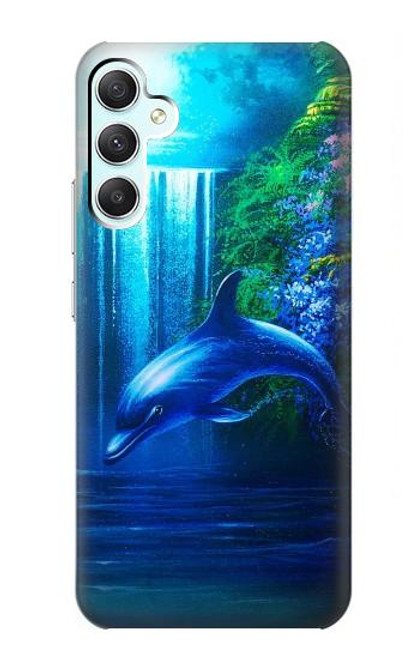 W0385 Dolphin Hülle Schutzhülle Taschen und Leder Flip für Samsung Galaxy A34 5G