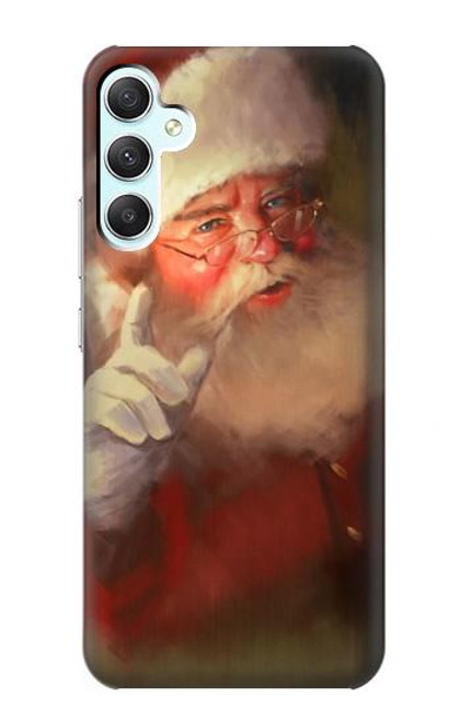 W1144 Xmas Santa Claus Hülle Schutzhülle Taschen und Leder Flip für Samsung Galaxy A34 5G