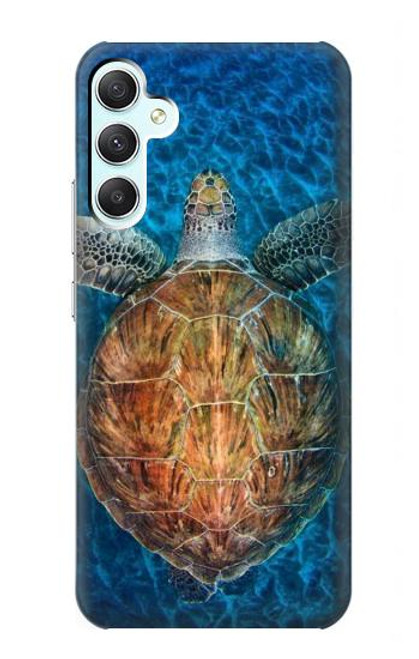 W1249 Blue Sea Turtle Hülle Schutzhülle Taschen und Leder Flip für Samsung Galaxy A34 5G