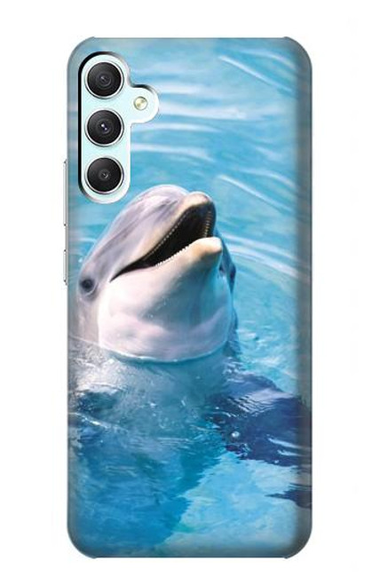 W1291 Dolphin Hülle Schutzhülle Taschen und Leder Flip für Samsung Galaxy A34 5G