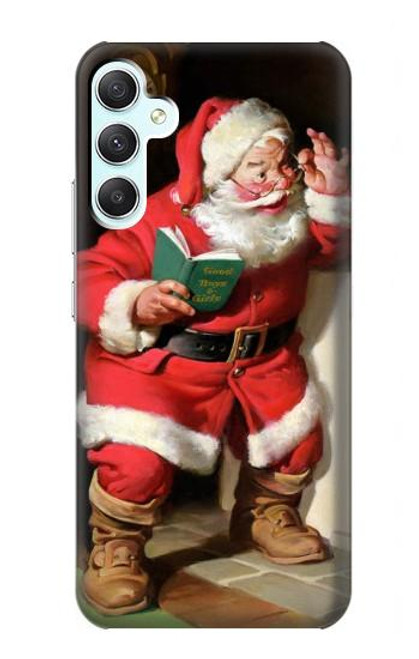 W1417 Santa Claus Merry Xmas Hülle Schutzhülle Taschen und Leder Flip für Samsung Galaxy A34 5G