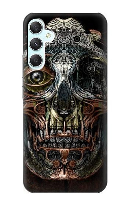 W1685 Steampunk Skull Head Hülle Schutzhülle Taschen und Leder Flip für Samsung Galaxy A34 5G