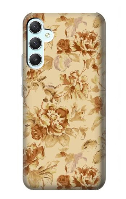 W2180 Flower Floral Vintage Pattern Hülle Schutzhülle Taschen und Leder Flip für Samsung Galaxy A34 5G