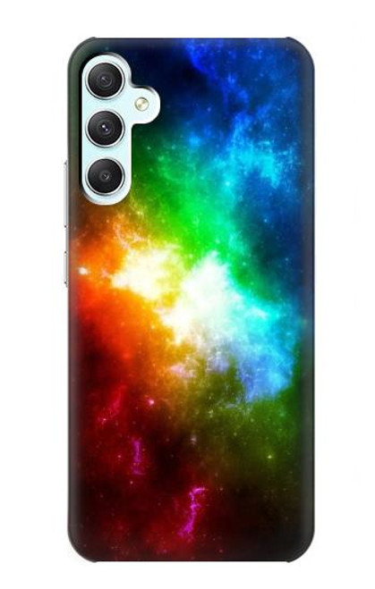 W2312 Colorful Rainbow Space Galaxy Hülle Schutzhülle Taschen und Leder Flip für Samsung Galaxy A34 5G