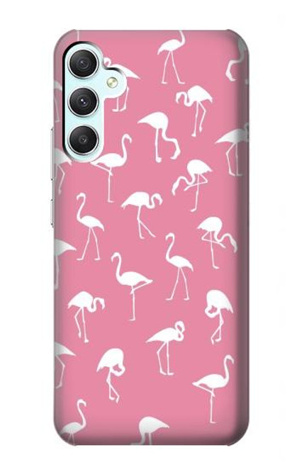 W2858 Pink Flamingo Pattern Hülle Schutzhülle Taschen und Leder Flip für Samsung Galaxy A34 5G