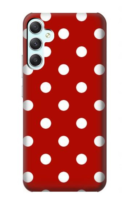 W2951 Red Polka Dots Hülle Schutzhülle Taschen und Leder Flip für Samsung Galaxy A34 5G