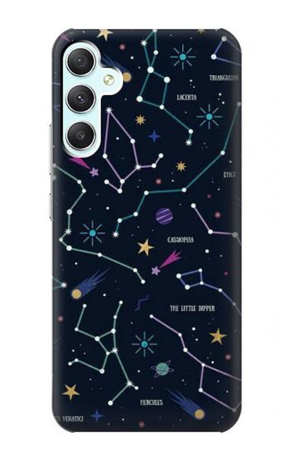 W3220 Star Map Zodiac Constellations Hülle Schutzhülle Taschen und Leder Flip für Samsung Galaxy A34 5G