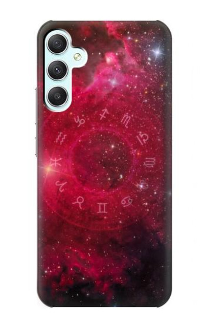 W3368 Zodiac Red Galaxy Hülle Schutzhülle Taschen und Leder Flip für Samsung Galaxy A34 5G