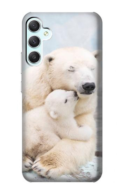 W3373 Polar Bear Hug Family Hülle Schutzhülle Taschen und Leder Flip für Samsung Galaxy A34 5G