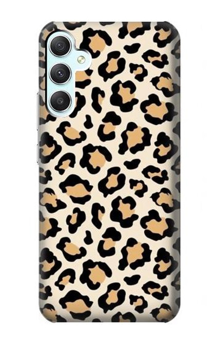 W3374 Fashionable Leopard Seamless Pattern Hülle Schutzhülle Taschen und Leder Flip für Samsung Galaxy A34 5G