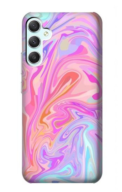 W3444 Digital Art Colorful Liquid Hülle Schutzhülle Taschen und Leder Flip für Samsung Galaxy A34 5G