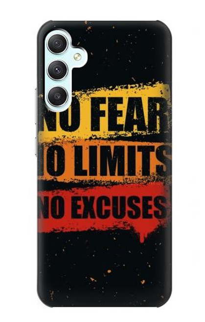W3492 No Fear Limits Excuses Hülle Schutzhülle Taschen und Leder Flip für Samsung Galaxy A34 5G