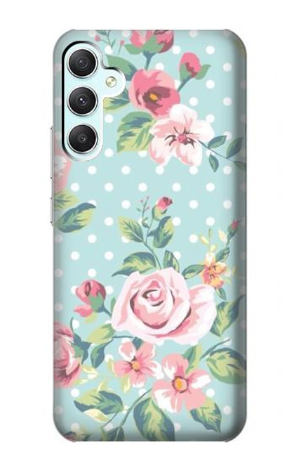 W3494 Vintage Rose Polka Dot Hülle Schutzhülle Taschen und Leder Flip für Samsung Galaxy A34 5G