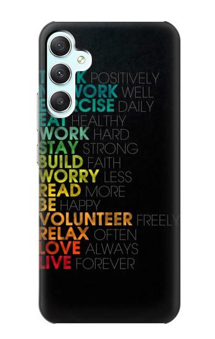 W3523 Think Positive Words Quotes Hülle Schutzhülle Taschen und Leder Flip für Samsung Galaxy A34 5G