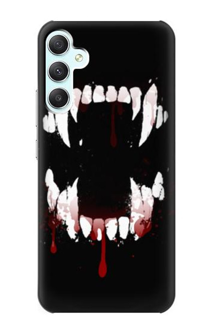 W3527 Vampire Teeth Bloodstain Hülle Schutzhülle Taschen und Leder Flip für Samsung Galaxy A34 5G