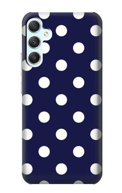 W3533 Blue Polka Dot Hülle Schutzhülle Taschen und Leder Flip für Samsung Galaxy A34 5G