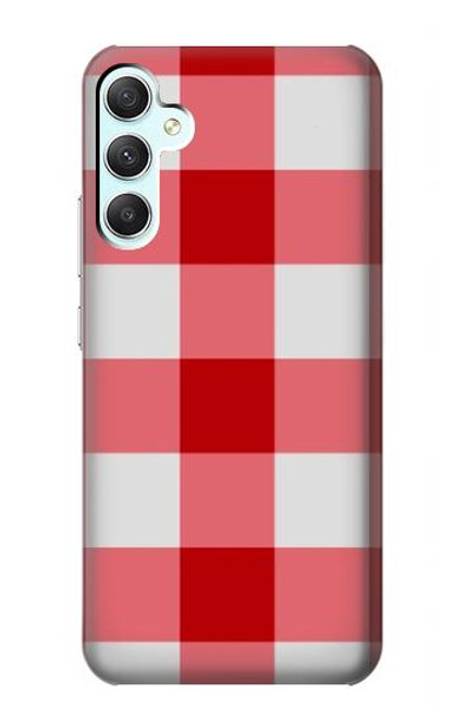 W3535 Red Gingham Hülle Schutzhülle Taschen und Leder Flip für Samsung Galaxy A34 5G