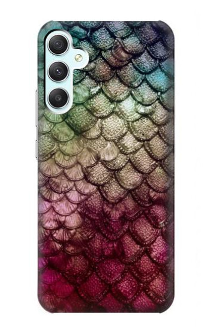 W3539 Mermaid Fish Scale Hülle Schutzhülle Taschen und Leder Flip für Samsung Galaxy A34 5G