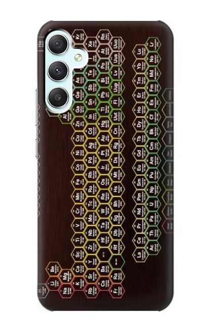W3544 Neon Honeycomb Periodic Table Hülle Schutzhülle Taschen und Leder Flip für Samsung Galaxy A34 5G