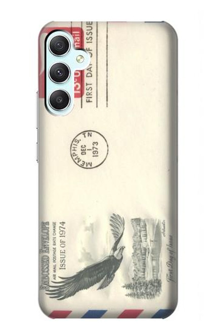 W3551 Vintage Airmail Envelope Art Hülle Schutzhülle Taschen und Leder Flip für Samsung Galaxy A34 5G