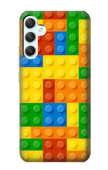 W3595 Brick Toy Hülle Schutzhülle Taschen und Leder Flip für Samsung Galaxy A34 5G