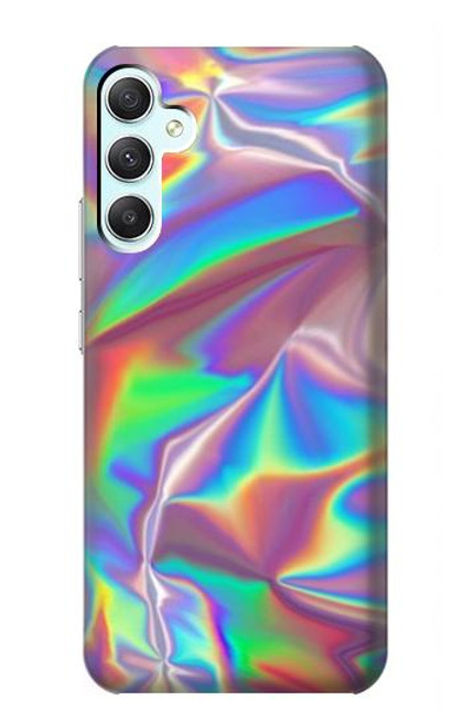 W3597 Holographic Photo Printed Hülle Schutzhülle Taschen und Leder Flip für Samsung Galaxy A34 5G