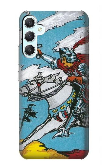 W3731 Tarot Card Knight of Swords Hülle Schutzhülle Taschen und Leder Flip für Samsung Galaxy A34 5G