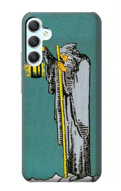 W3741 Tarot Card The Hermit Hülle Schutzhülle Taschen und Leder Flip für Samsung Galaxy A34 5G