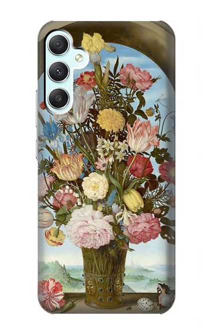 W3749 Vase of Flowers Hülle Schutzhülle Taschen und Leder Flip für Samsung Galaxy A34 5G