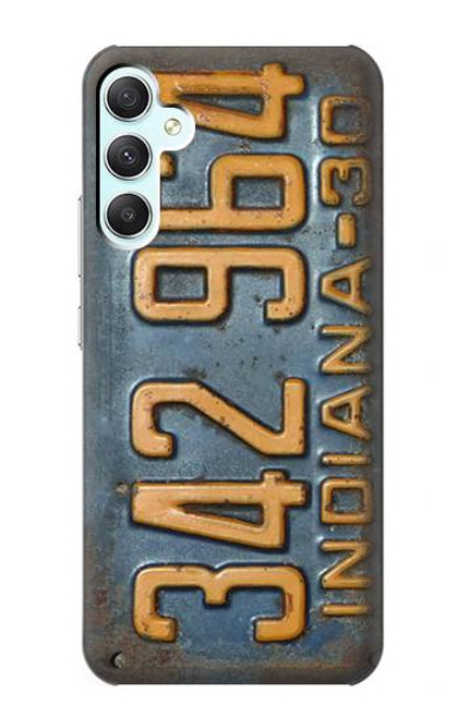 W3750 Vintage Vehicle Registration Plate Hülle Schutzhülle Taschen und Leder Flip für Samsung Galaxy A34 5G