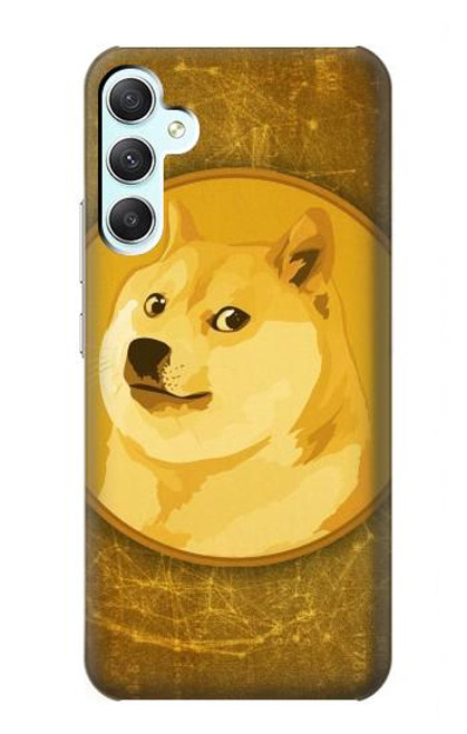 W3826 Dogecoin Shiba Hülle Schutzhülle Taschen und Leder Flip für Samsung Galaxy A34 5G