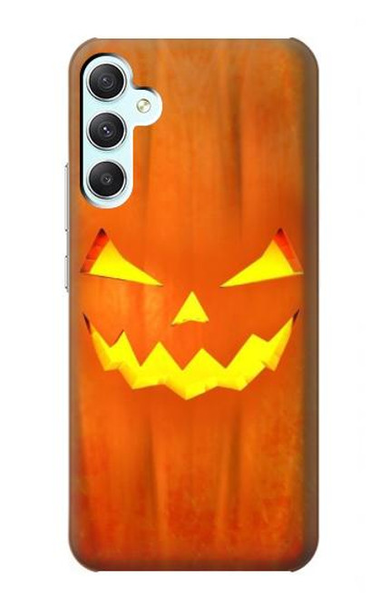 W3828 Pumpkin Halloween Hülle Schutzhülle Taschen und Leder Flip für Samsung Galaxy A34 5G