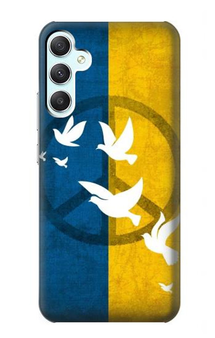 W3857 Peace Dove Ukraine Flag Hülle Schutzhülle Taschen und Leder Flip für Samsung Galaxy A34 5G