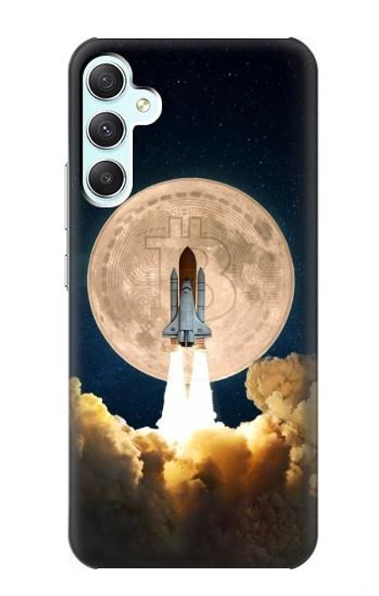W3859 Bitcoin to the Moon Hülle Schutzhülle Taschen und Leder Flip für Samsung Galaxy A34 5G