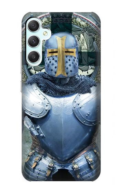 W3864 Medieval Templar Heavy Armor Knight Hülle Schutzhülle Taschen und Leder Flip für Samsung Galaxy A34 5G